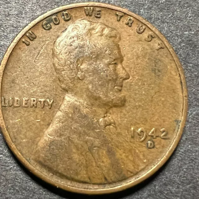 1942 D Lincoln Wheat Cent Penny Coin FREE SHIPPING Great for coin/penny books