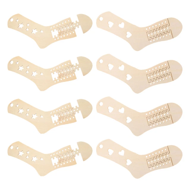 2pcs Bloqueurs de chaussettes en bois Tricoter les bloqueurs de