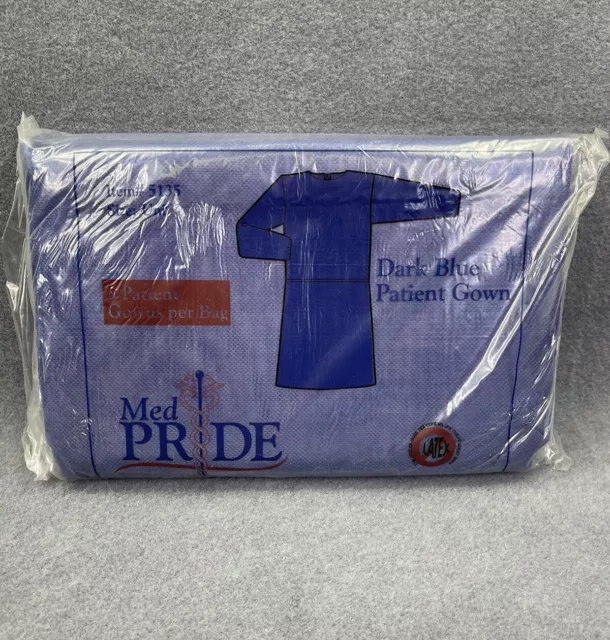 Medpride Latex Free Dark Blue Medical Patient Gowns 5 per order