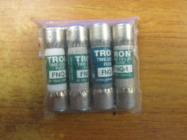 Tron Time-Delay Fuse (Lot Of 4) 1A, 500V, Cat# FNQ-1 .. VM-40G
