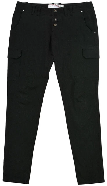 Met in Jeans Denim Women's Button Fly Cargo Cropped Pants Tappered Leg Size 30