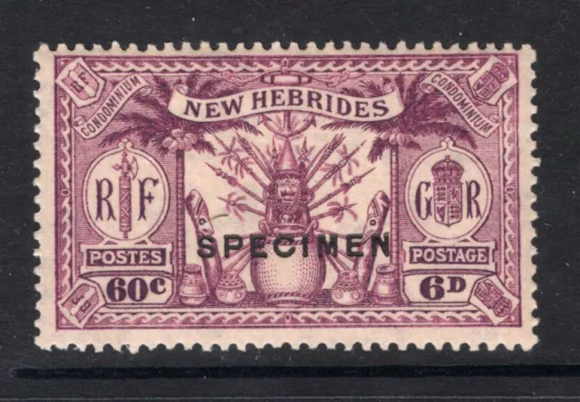 M16509 New Hebrides/Vanuatu-English Issues 1925 SG48S - 6d (60c) ovpt SPECIMEN.