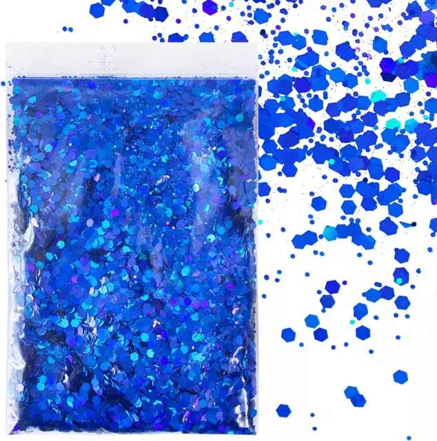 50G Glitzer Zum Basteln Blau Glitzerpulver Pailletten Reflektierend Glitter Pulv