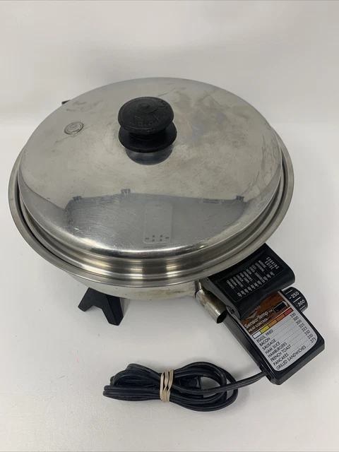 Saladmaster 11" Electric Skillet Fry Pan 7817 Waterless Stainless Steel Inv#259 Saladmaster 11" Electric Skillet Fry Pan 7817 Waterless Stainless Steel Inv#259