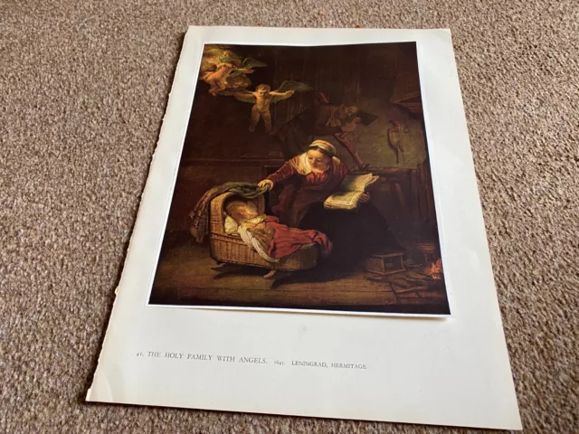 1944 Rembrandt Plate/Print 13X10 The Holy Family With Angels