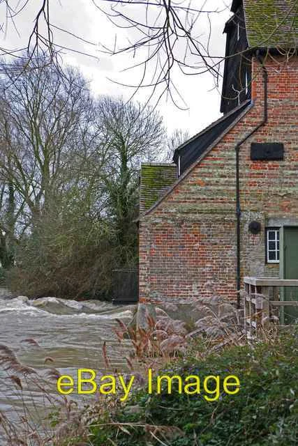 Photo 6x4 Weir opened, River Ouse in flood at Houghton Mill NT St Ives/T c2007