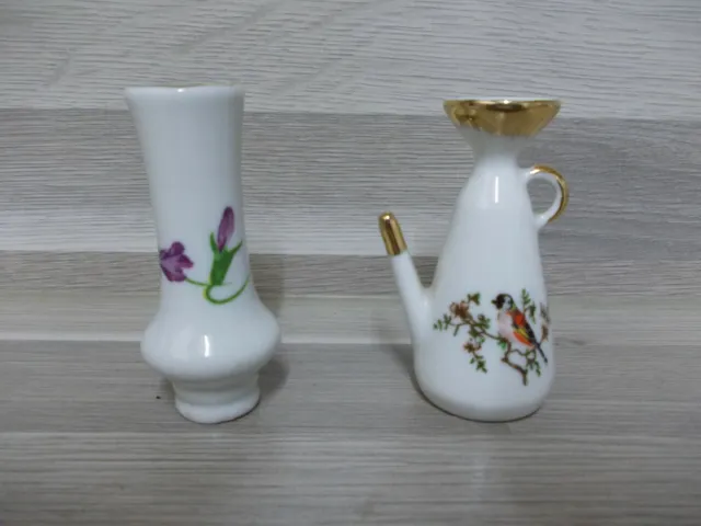 2 X Limoges Mini-Vase Setzkasten Porzellan France H7 cm