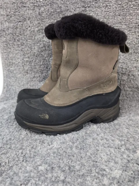 The North Face Snow Boots Womens 6.5 Winter Tan Suede Waterproof Zip Insulated