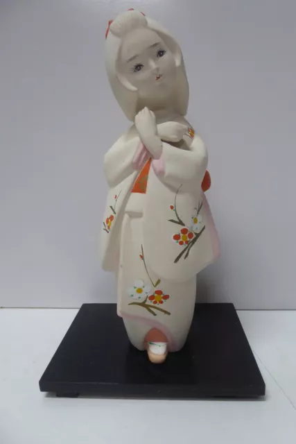 Vintage Japanese Pottery Statue Geisha Girl Doll Collectors Piece Hand Painted