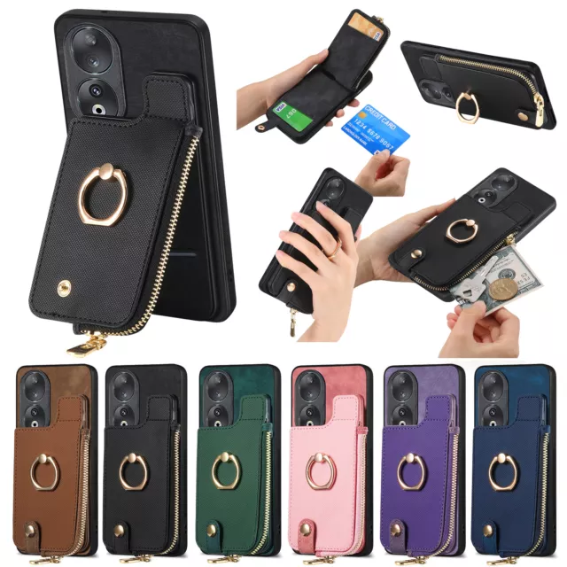 Zip Wallet Case Für Huawei P50 P60 Pro Nova 8 9 11 Pro Handy Tasche Schutzhülle