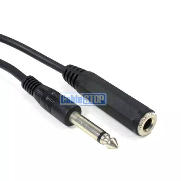 3m 6.35mm MONO 1/4" Male Jack Plug to Female Socket EXTENSION Cable Guitar Lead