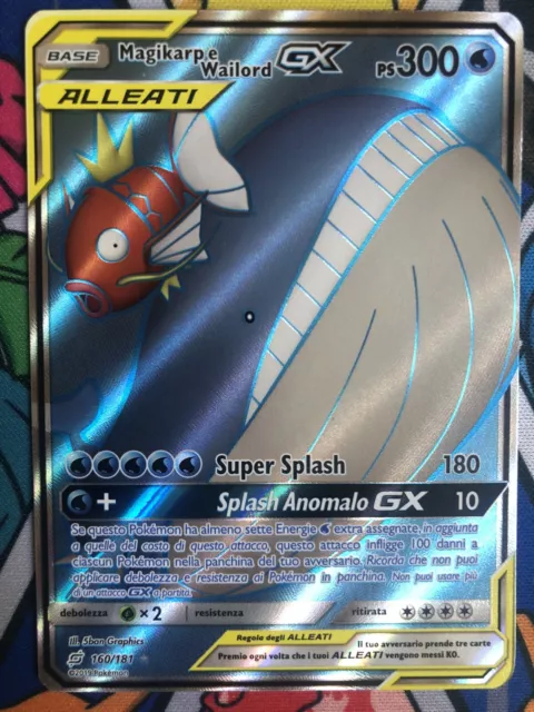 1x MAGIKARP E WAILORD GX 160/181 🔥 Pokemon GIOCO DI SQUADRA •  Full Art ITA