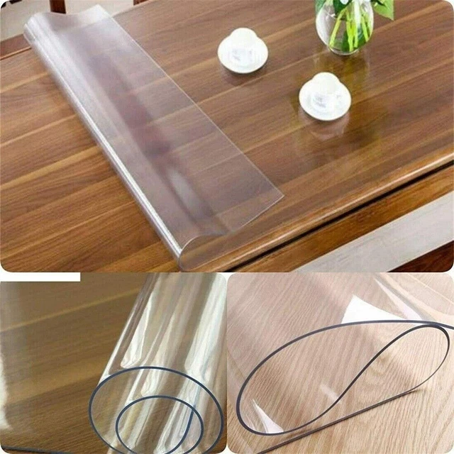 2mm Thick Clear Transparent Vinyl PVC Tablecloth Table Protector Plastic Cover ~