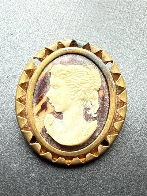 Broche Ancienne Navire Bateau Sculpté - Style Camée Ivoire - Vintage Et Unique