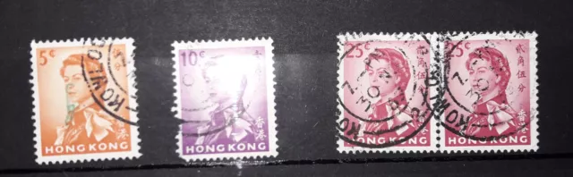 Hongkong als britische Kronkolon 4 Briefmarken, gestempelt, verschieden