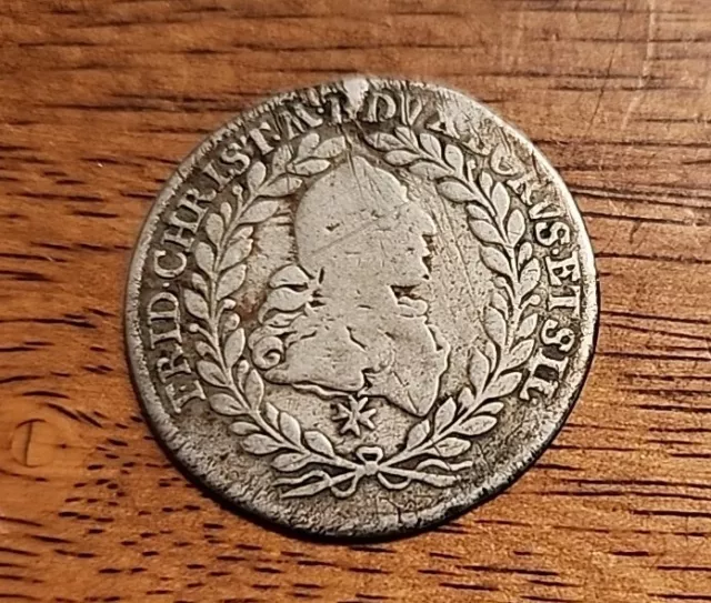 GERMANY 1765 Brandenburg Bayreuth 20 Kreuzer Circulated Silver Coin GERMANY 1765 Brandenburg Bayreuth 20 Kreuzer Circulated Silver Coin