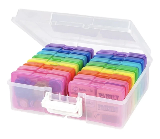 Guardián de fotos y artesanías - Caja de almacenamiento de fotos de 4""x6"" con 16 estuches interiores para guardianes de fotos