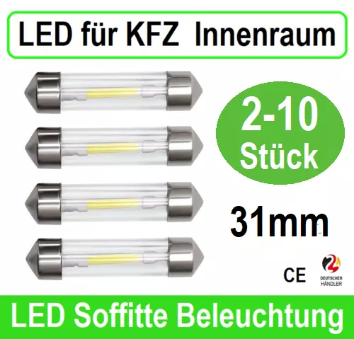 LED 12V COB SMD Soffitte 31mm Weiß Innenraum Lampe Beleuchtung Auto KFZ Licht ✅✅
