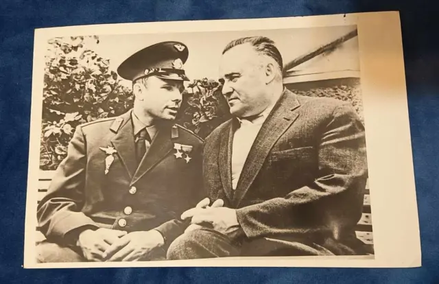 First cosmonaut Yuri Gagarin with Soviet aircraft designer Sergei Korolev