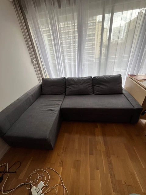 Canapé D'angle IKEA Friheten Convertible Gris - 3 Places Avec Rangement