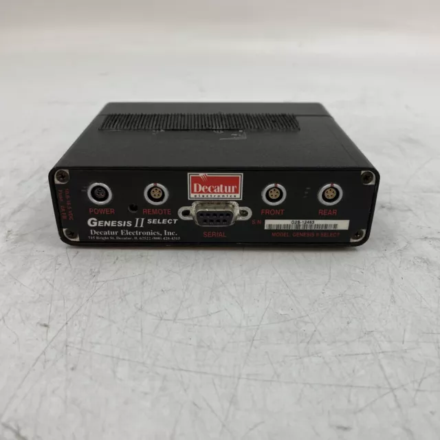 Decatur Genesis II SELECT Ka Band MPH Radar Untested Unit.