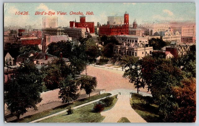 Omaha, Nebraska NE - Bird's-Eye View, Aerial - Vintage Postcard