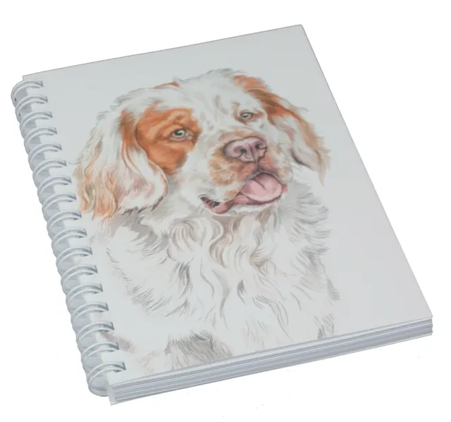 Clumber Spaniel Dog Design Spiral Bound Notebook 50 Blank Pages Perfect Gift