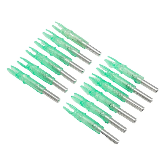 12Pcs Automatic LED Archery Arrows Lighted Nocks 6.2mm Arrow Nock Tail
