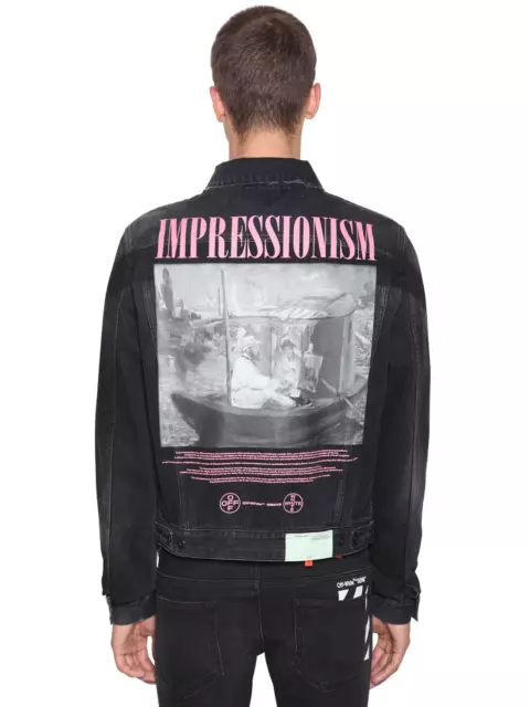 Off-White Virgil Abloh Black Denim Jacket Impressionism Medium