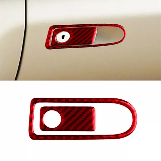 Red Carbon Fiber Glove Box Handle Cover Trim For Mercedes-Benz C-Class W204