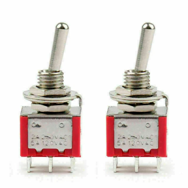 8Pcs Mini 6mm MTS-202 Toggle Switch 6 Pin 2 Position ON/ON 5A/125VAC YU