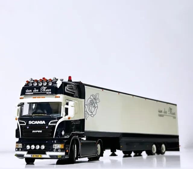 Scania R6 topline 4x2 semi box trailer "Van der Meer Flowers" WSI truck models