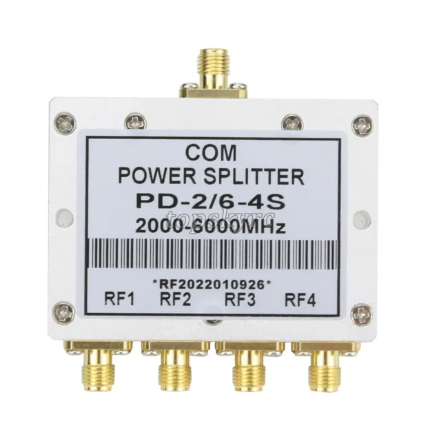 2-6G RF Power Splitter PD-2/6-4S 2000-6000MHz Microstrip Power Divide 1 IN 4 OUT