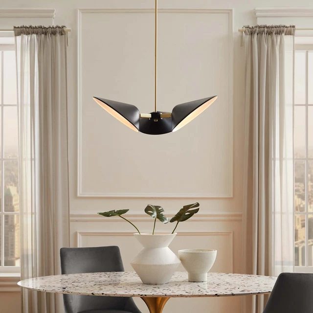 Modway Journey 3-Light Ceiling Pendant Light Fixture in Black
