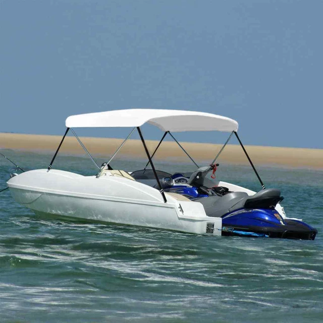 Vidaxl Bimini di Prua con Tendalino a 2 Archi Bianco 180x130x110 cm