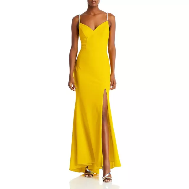 Aqua Womens Embellished Strap Long Prom Evening Dress Gown BHFO 7213