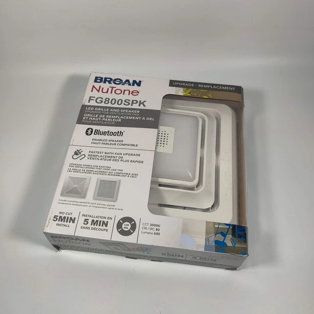 BROAN NUTONE FG800SPK Bluetooth LED Grille & Speaker Bathroom Exhaust