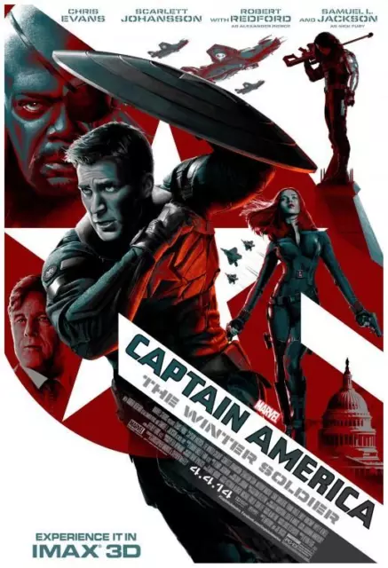 CAPTAIN AMERICA THE WINTER SOLDIER - 13.5"x19" Original Promo Movie Poster Imax