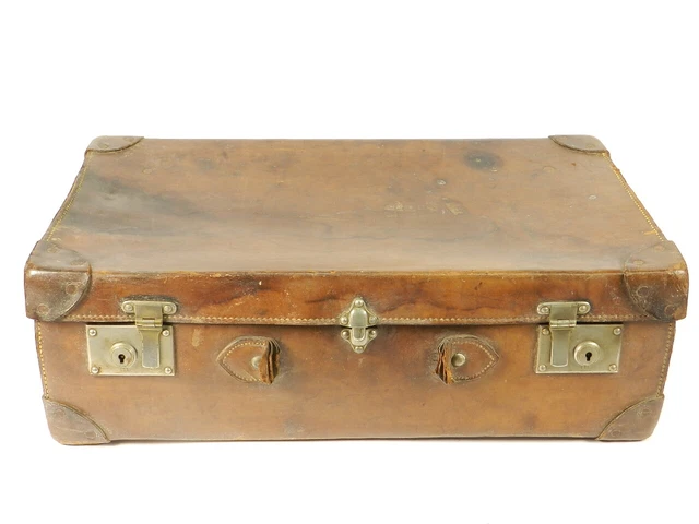 Antigua Maleta De Cuero Año 1940