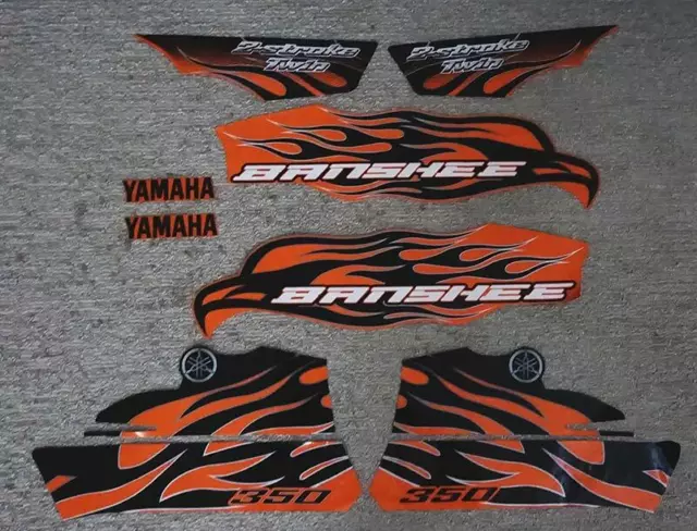 2010 Yamaha Banshee 8pc Orange/Black Decals Stickers Labels Graphics calcomanias