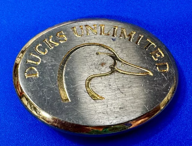 Ducks Unlimited Wildlife Non-Profit Organization Small Gold Tone Belt Buckle