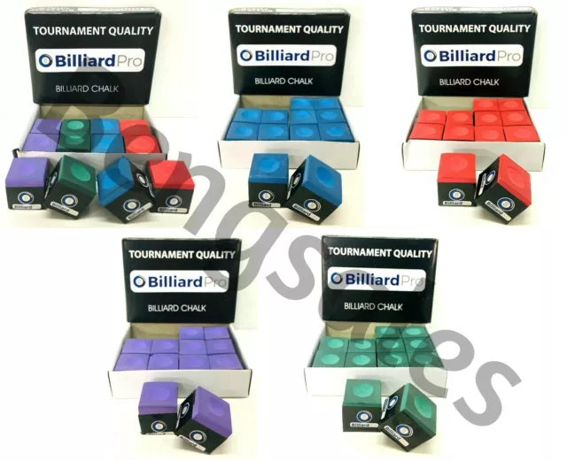 Billiard Pro Pool & Snooker Billiards Cue Tip Chalk 1, 2, 4, 6 or 12 Blocks