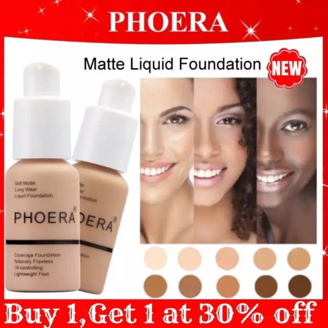 Phoera ® Full Coverage Foundation conceale matt Aufhellen Long Lasting Makeup