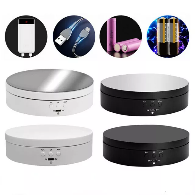 360° Rotating Electric Turntable Display Stand Jewelry Photography Show Holder