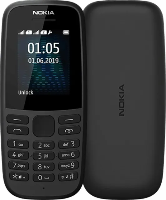New Nokia 105 (2019 - Black (Unlocked) Mobile Phone (Single SIM and Dual SIM)