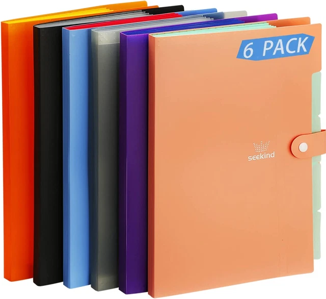 Expanding File Folder with 5 Pockets,  Accordian File Organizer, A4 Letter Size