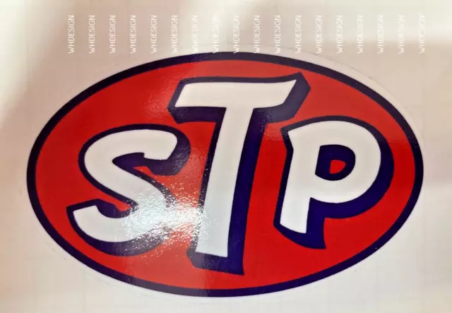 STP  style sticker  Classic car. Bike. Tool box.