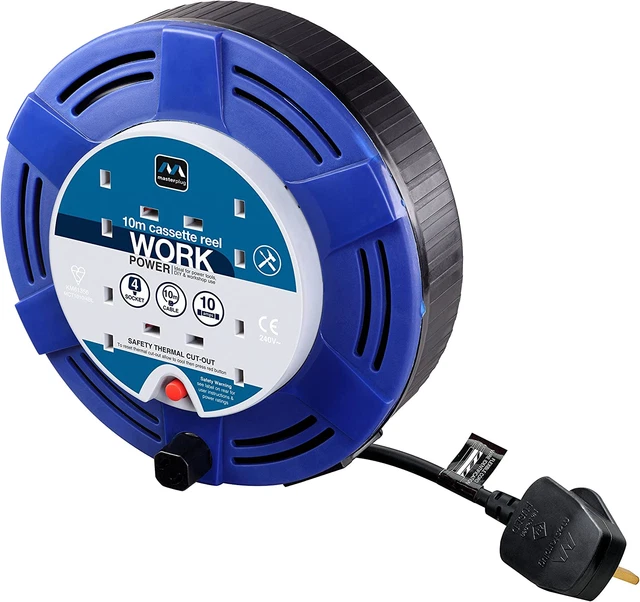 Masterplug MCT1010/4BL-MP Piombo di estensione mulinello cassetta quattro prese, 10 metri, B
