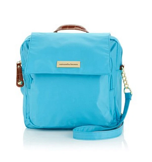 Samantha Brown Lightweight  Microfiber Crossbody Bag  ~ Aqua