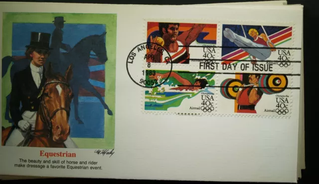 1983 FDCs  Summer Olympics Airmail Scott# C105-C108, C108a - Set of 5 Fleetwood